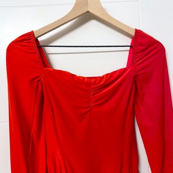 NWT We Are HAH Don't Be Square Long Sleeve Bodysuit Red Size XS - Picture 6 of 15
